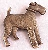 UNS32 silvertone metal Airedale pin